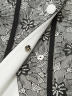 Lace Corset Panel Blazer with Lace Ribbon