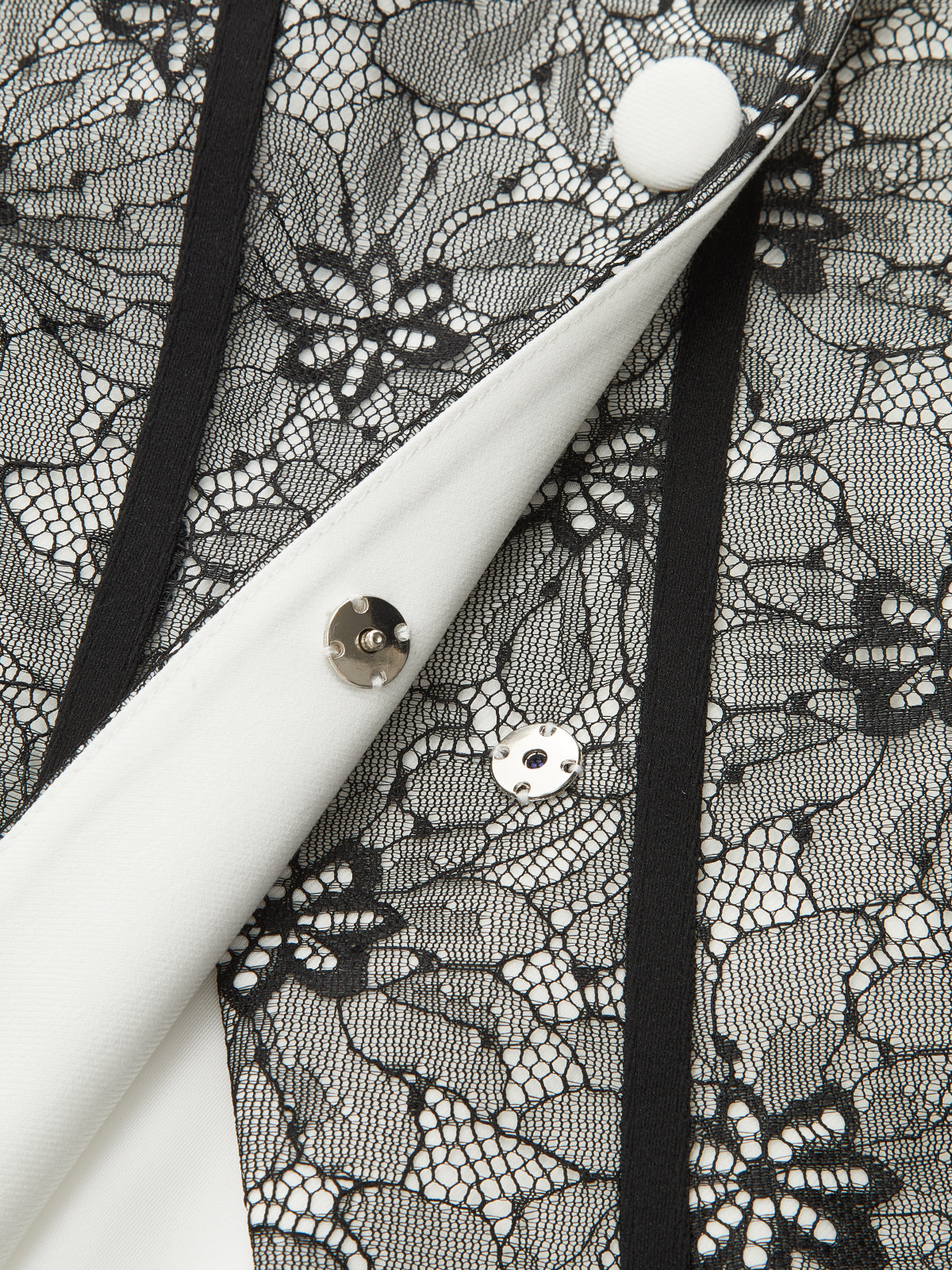 Lace Corset Panel Blazer with Lace Ribbon
