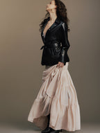 Belted Faux Leather Jacket