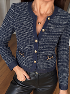 Horsebit Detail Tweed Blazer
