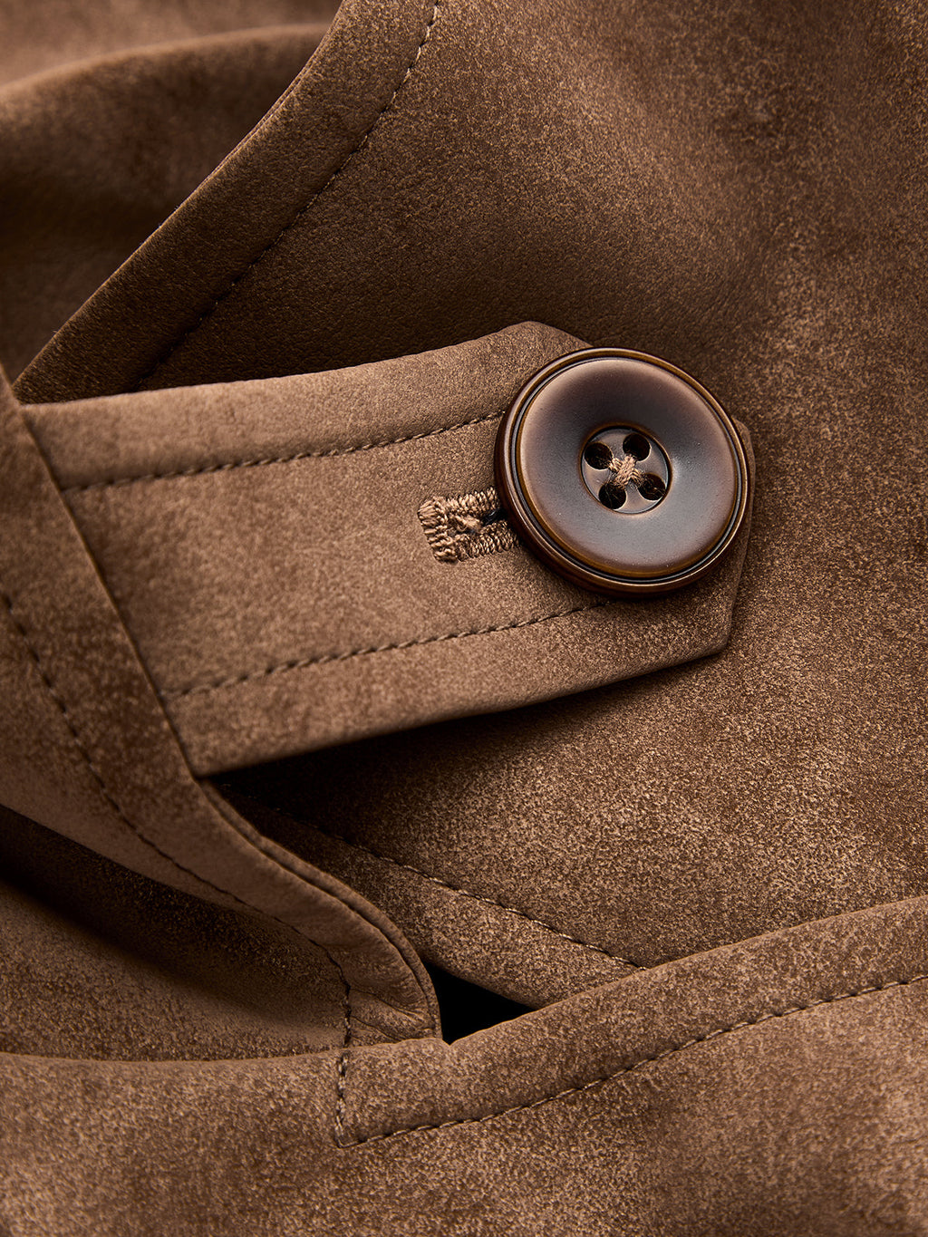 Belted Faux Suede Trench Jacket