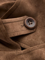 Belted Faux Suede Trench Jacket