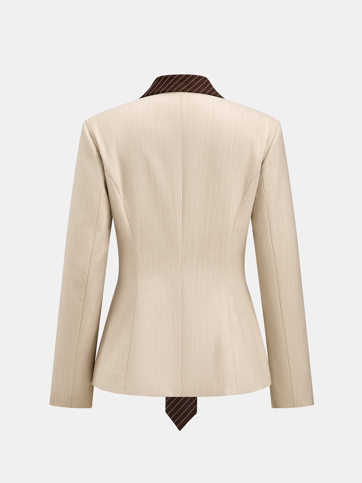 Pinstripe Tie Detail Tailored Blazer