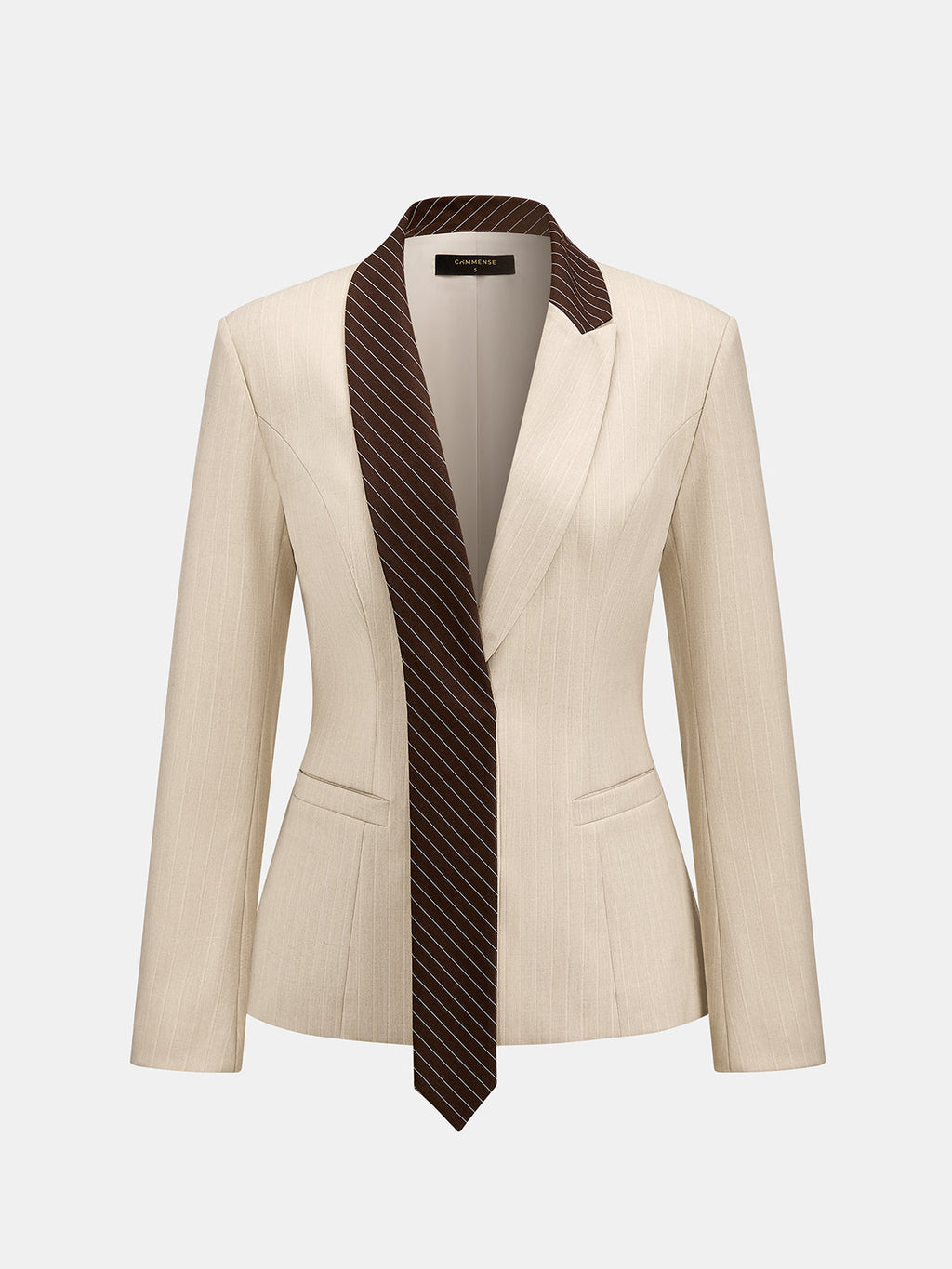 Pinstripe Tie Detail Tailored Blazer