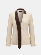 Pinstripe Tie Detail Tailored Blazer