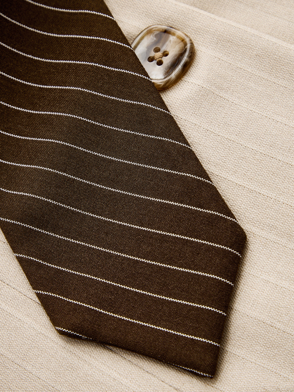 Pinstripe Tie Detail Tailored Blazer
