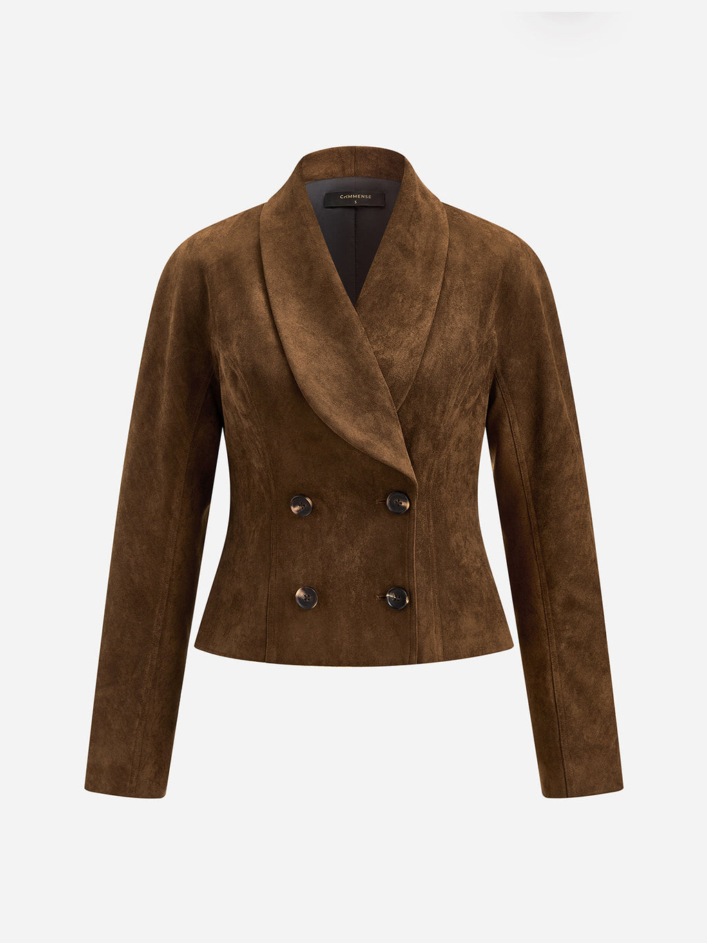 Faux Suede Double Breasted Blazer