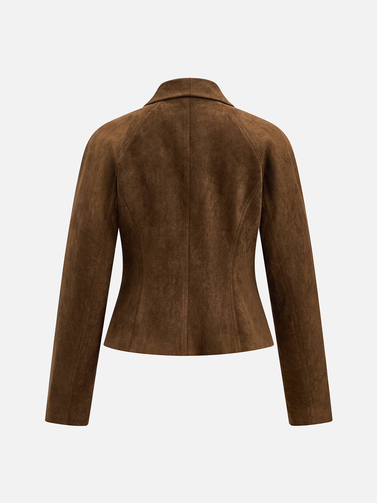 Faux Suede Double Breasted Blazer