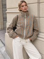 Reversible Drawstring Waist Check Jacket