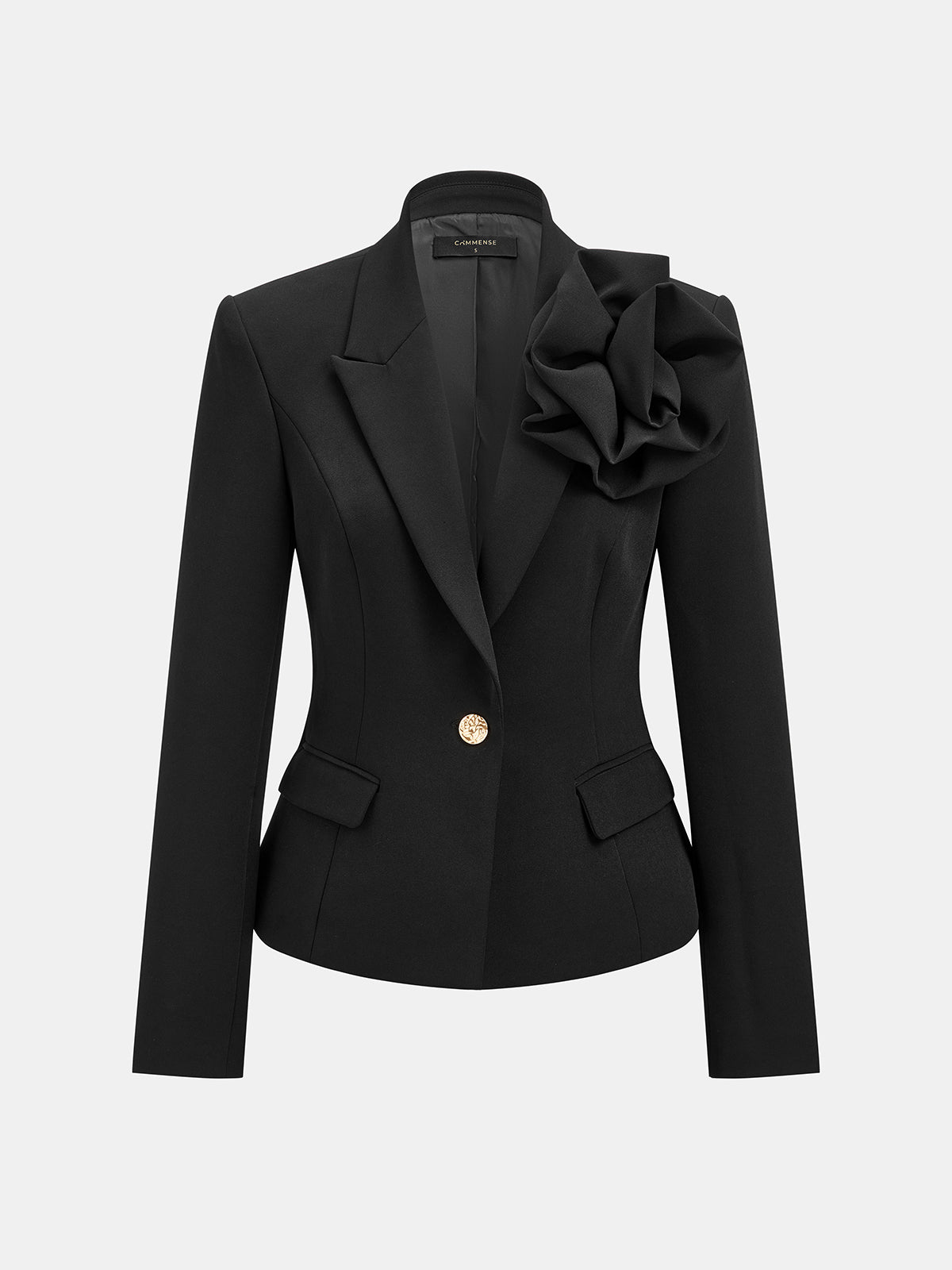3D Flower Decor Slim Blazer