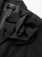 3D Flower Decor Slim Blazer