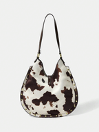 Studded Cow Pattern Shoulder Bag