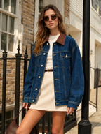 Corduroy Collar Denim Jacket
